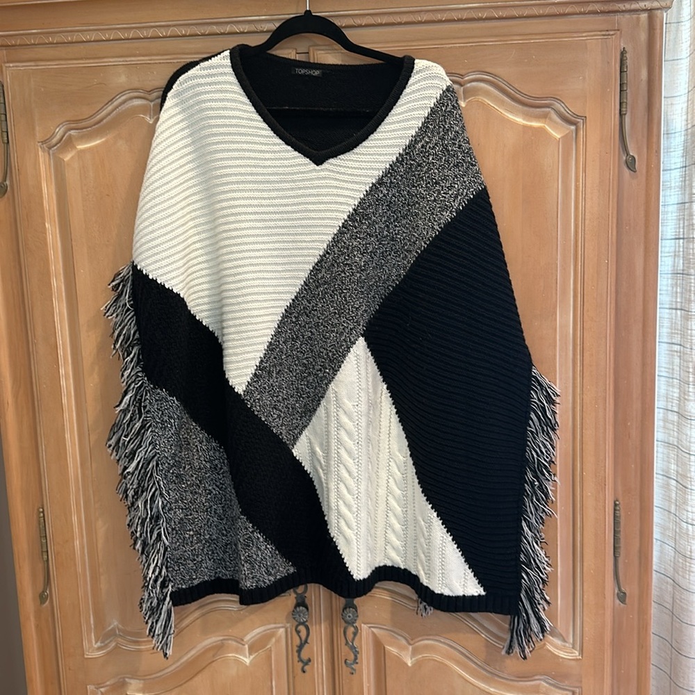 Navy Topshop Poncho